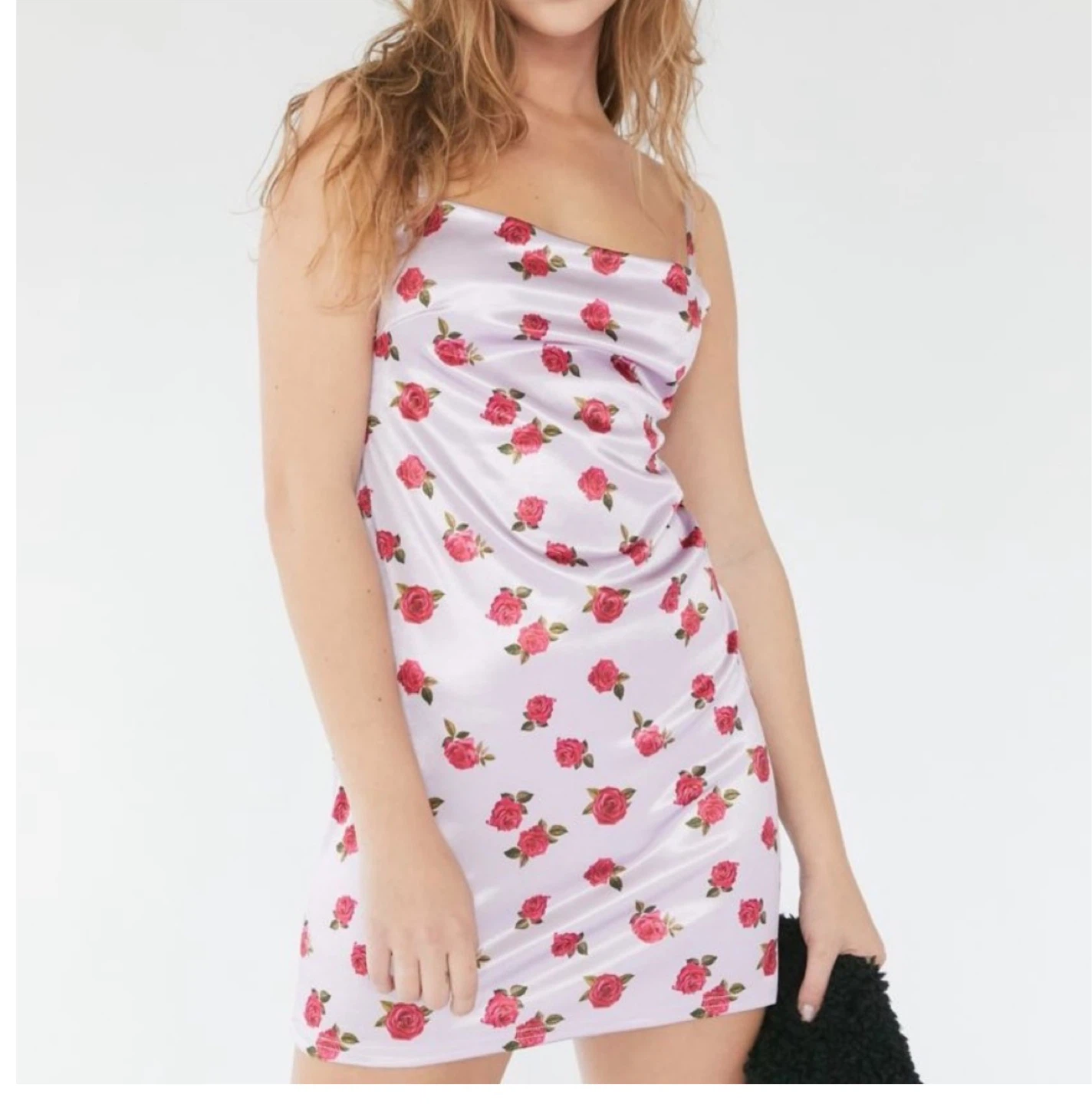 Urban Outfitters Light Purple Rose Print Mini Dress Size L