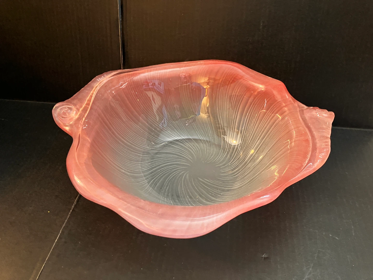 Pink Swirl Glass Decorative Bowl - photo 3