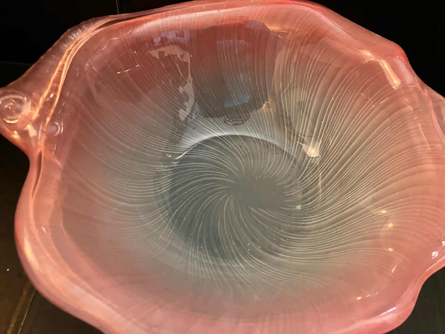 Pink Swirl Glass Decorative Bowl - photo 2
