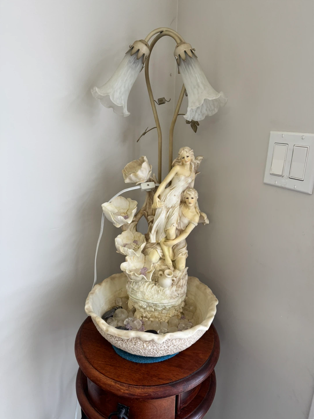 Figurine Table Lamp with Water Feature