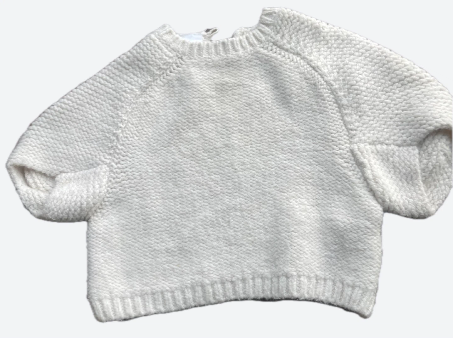 FREE Cream knit sweater with puff sleeves