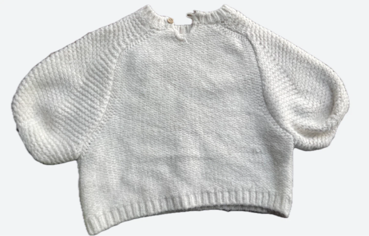 FREE Cream knit sweater with puff sleeves - photo 2