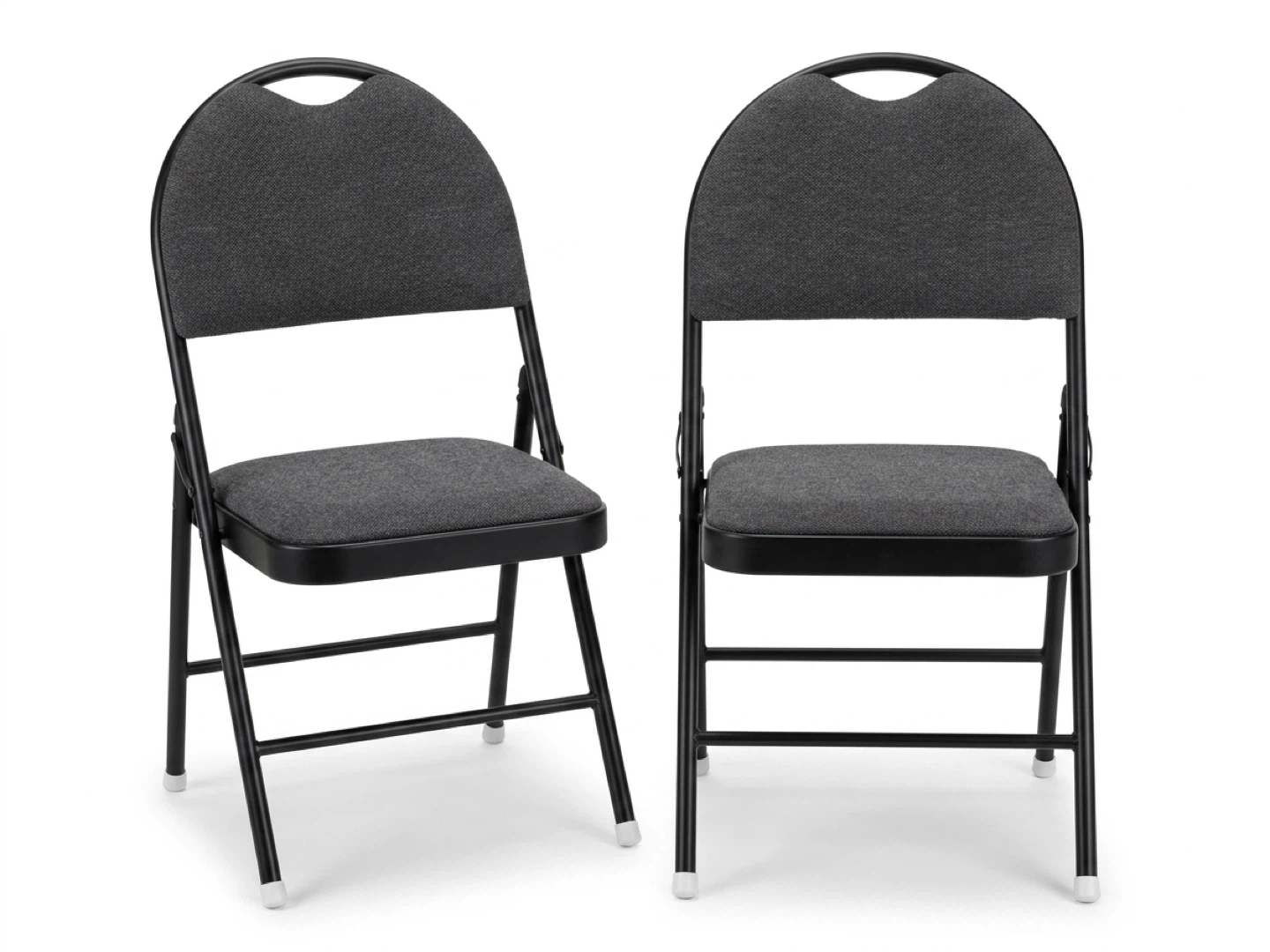 Set of 2 Dark Grey Folding Chairs