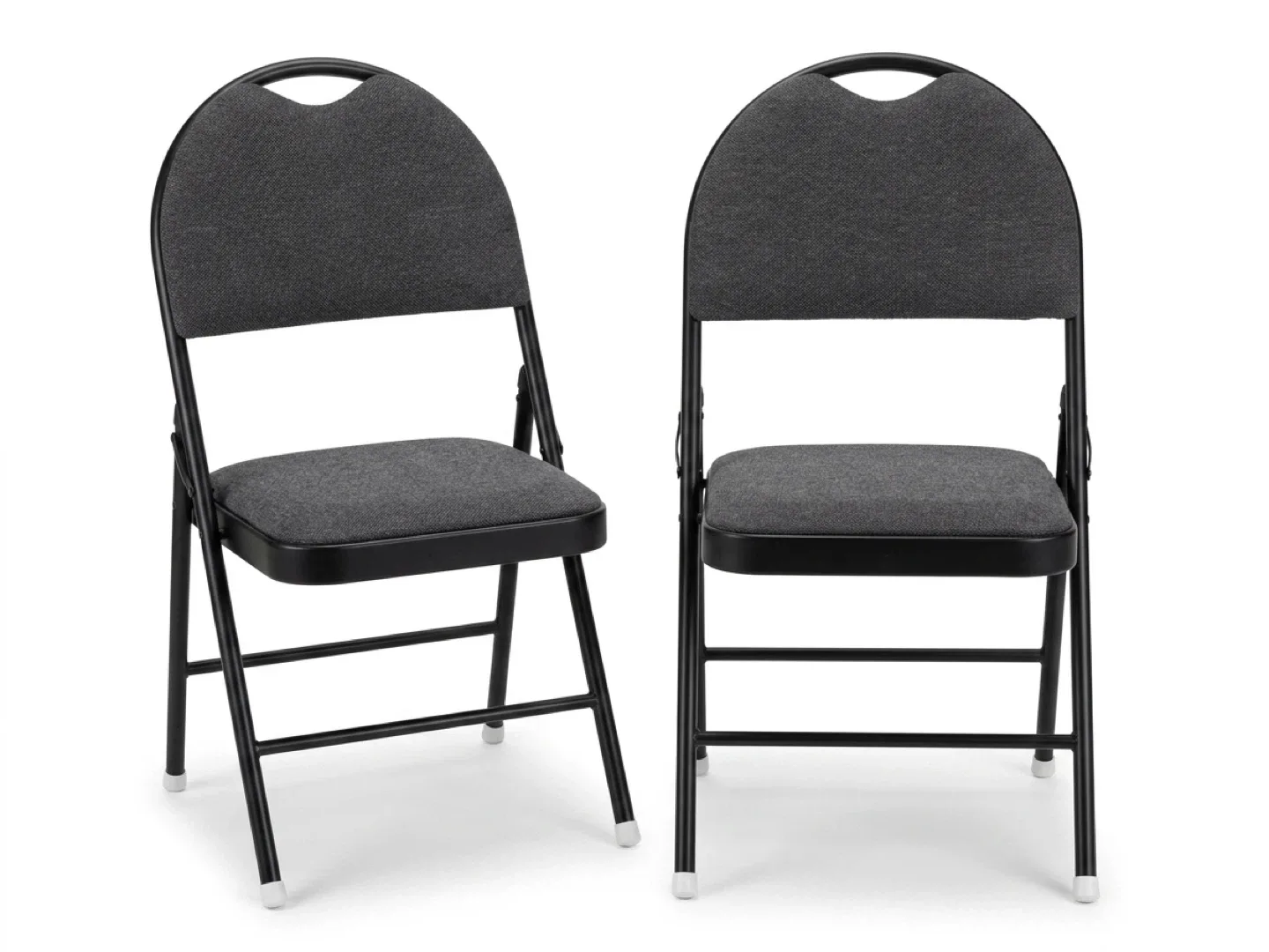 Set of 2 Dark Grey Folding Chairs