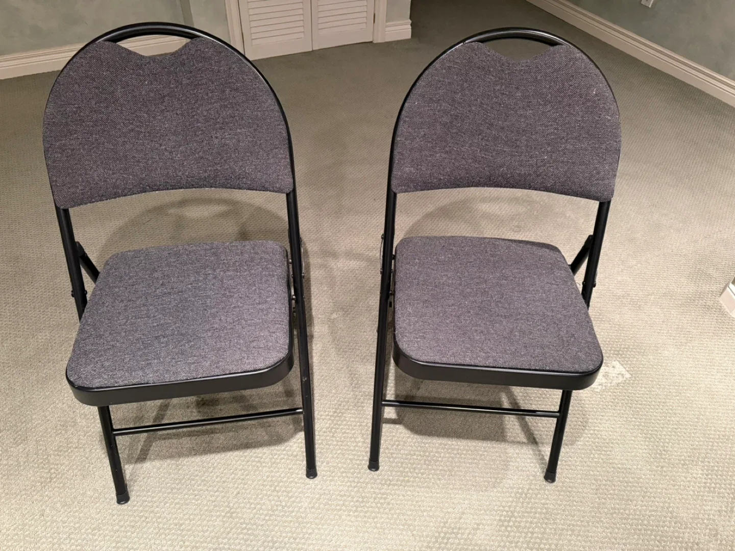 Set of 2 Dark Grey Folding Chairs - photo 2