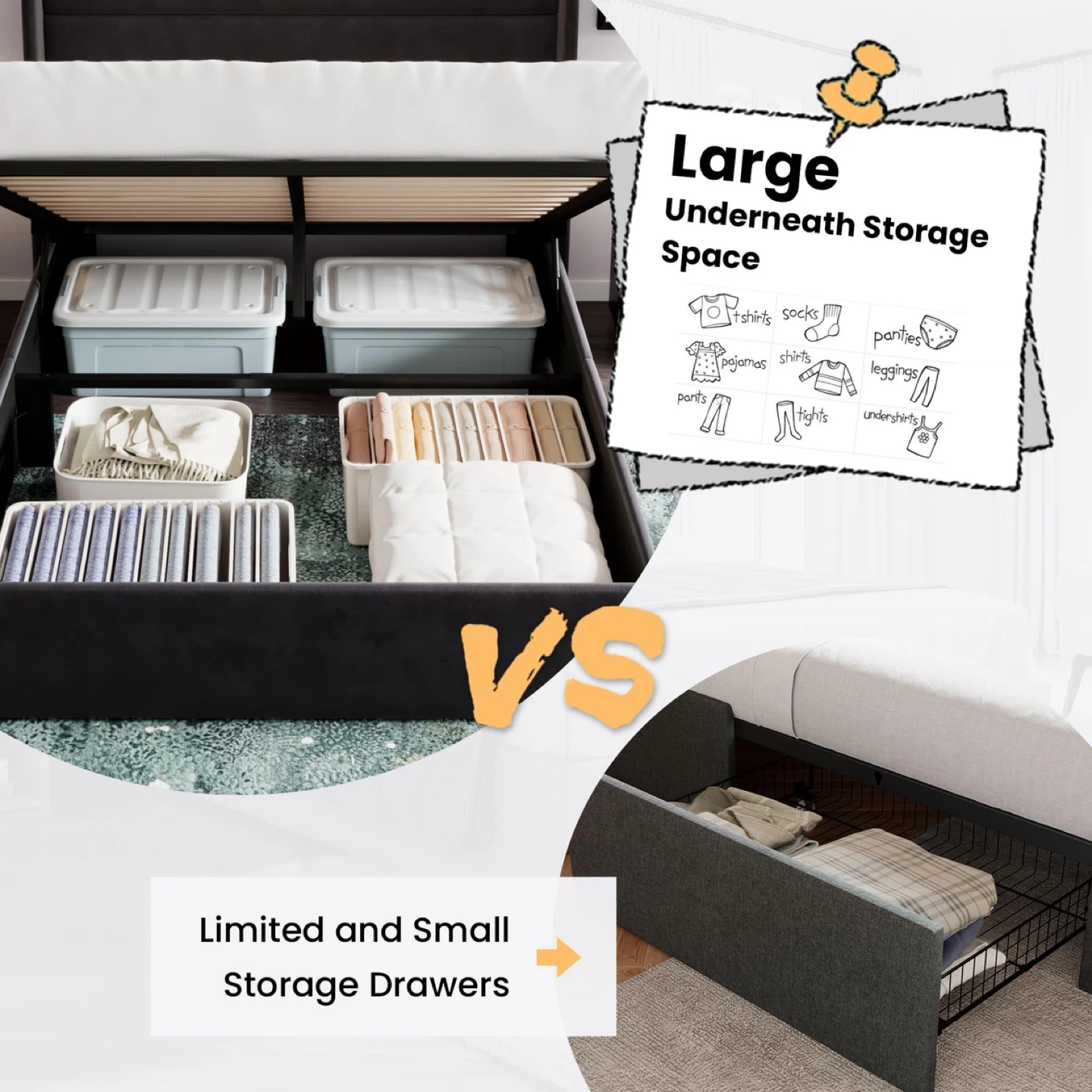 SHA CERLIN Queen Size Lift Up Storage Bed/Velvet bed - photo 4