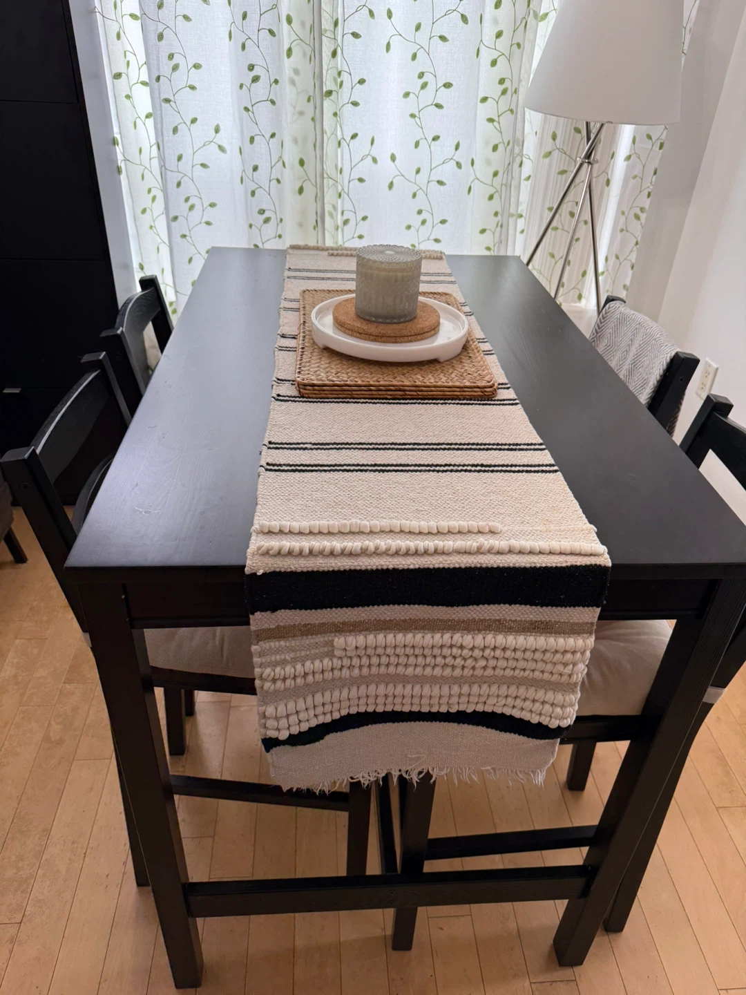 Black Dining Table with 4 Chairs