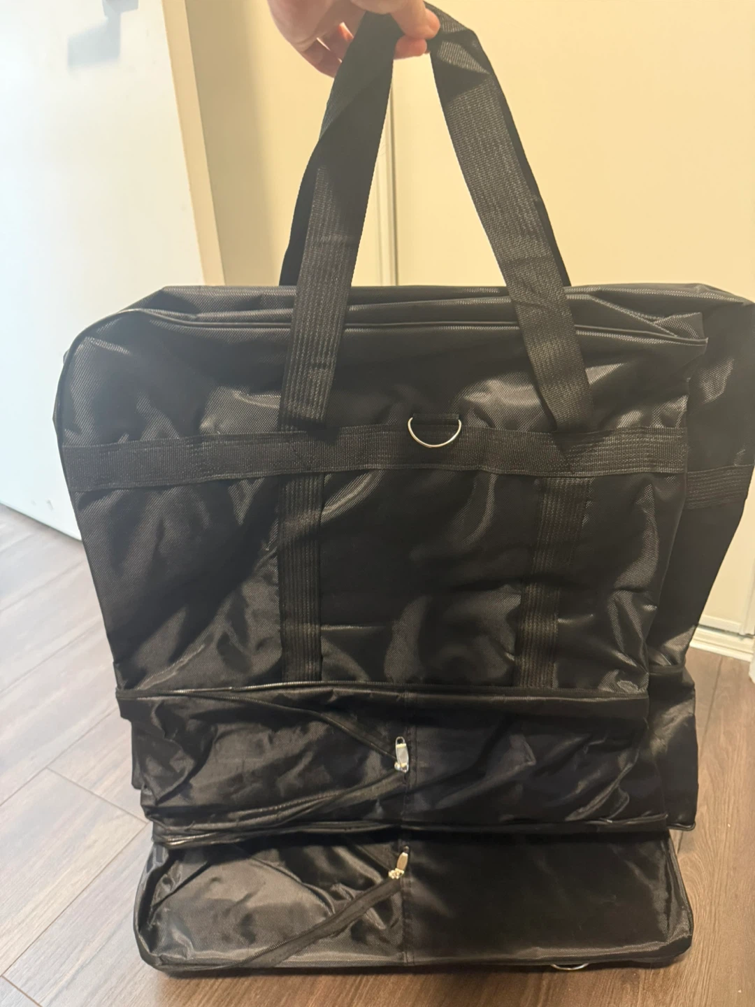 Black Rolling Duffel Bag with Wheels - photo 3