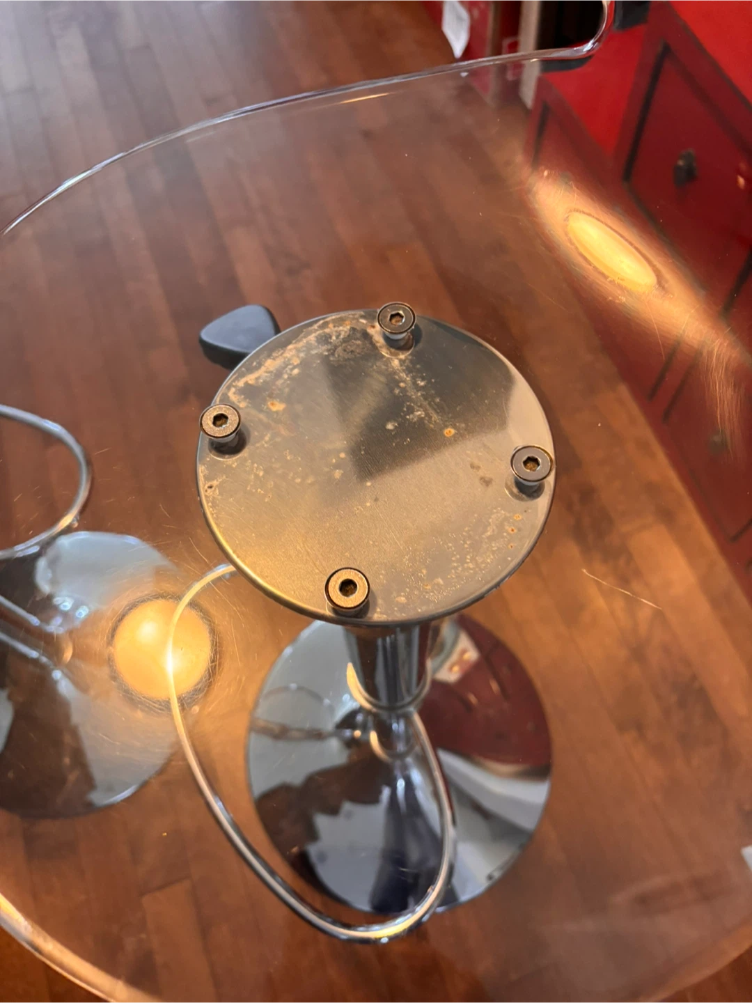 Clear Acrylic Bar Stools with Chrome Base (Set of 2) - photo 2