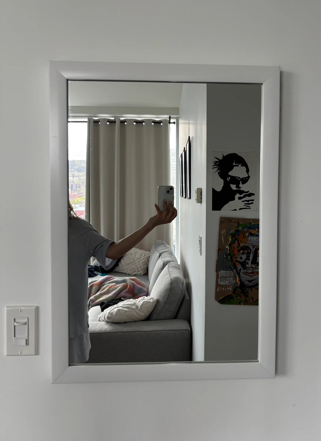 20x28 White Framed Wall Mirror