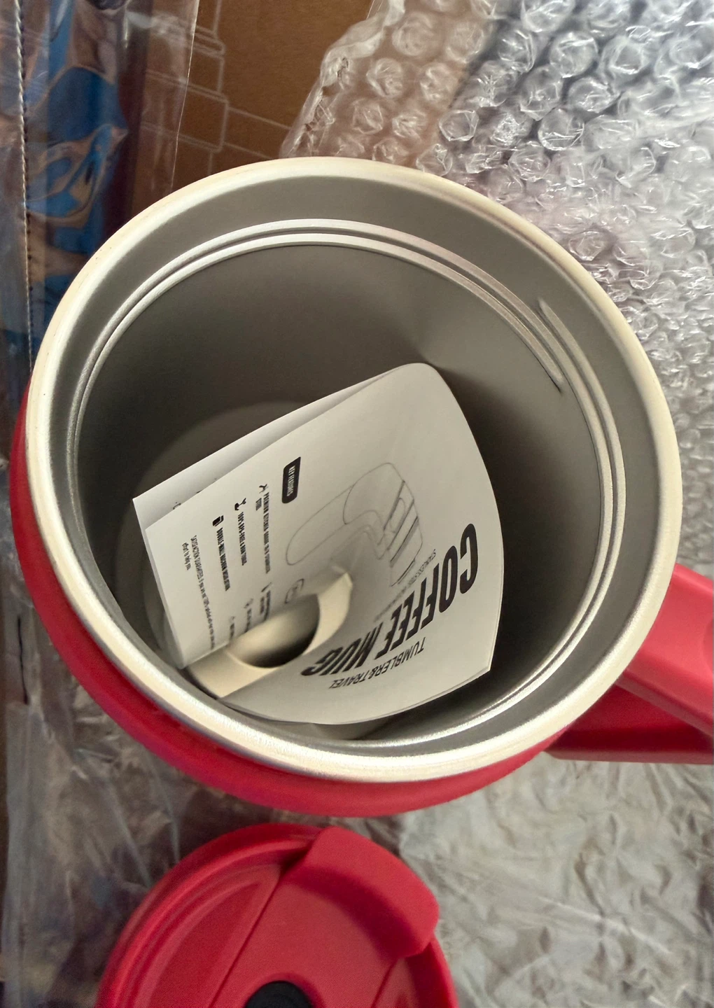 ALOUFEA Red 20oz Insulated Tumbler with Handle and Straw - photo 2