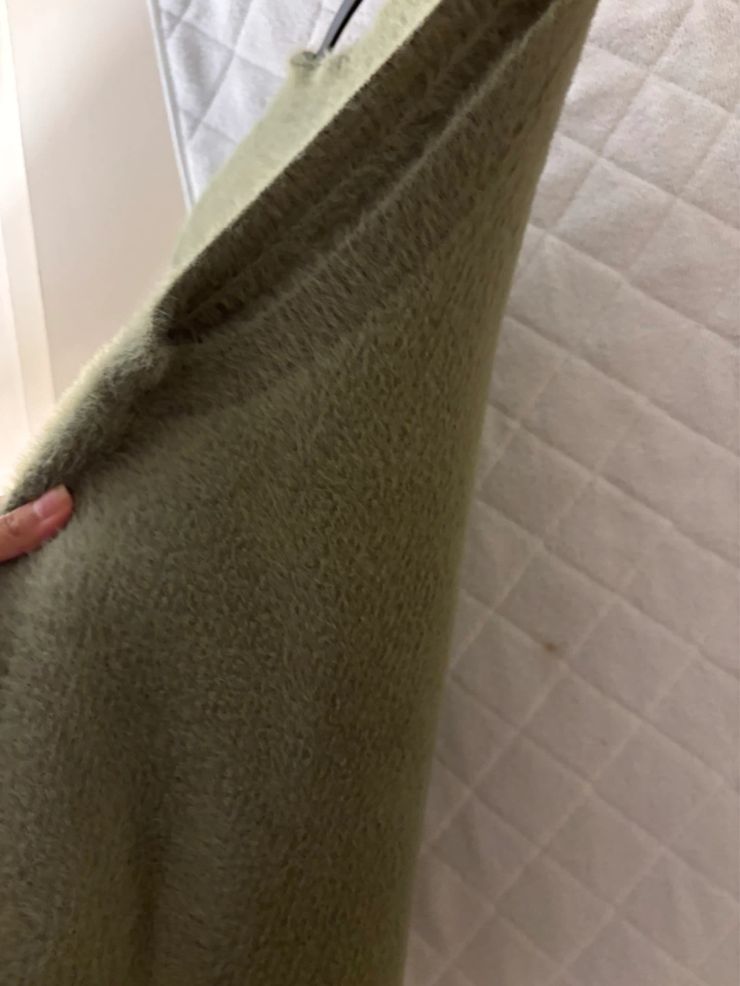 Moss Green Fuzzy Mock Neck Sleeveless Sweater Vest - photo 5