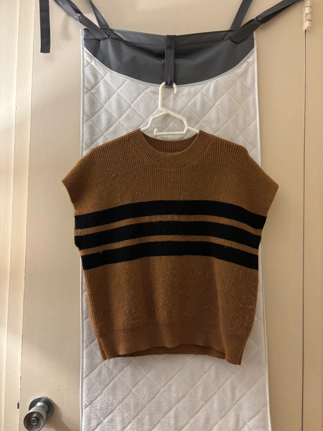 Brown Striped Sweater Vest