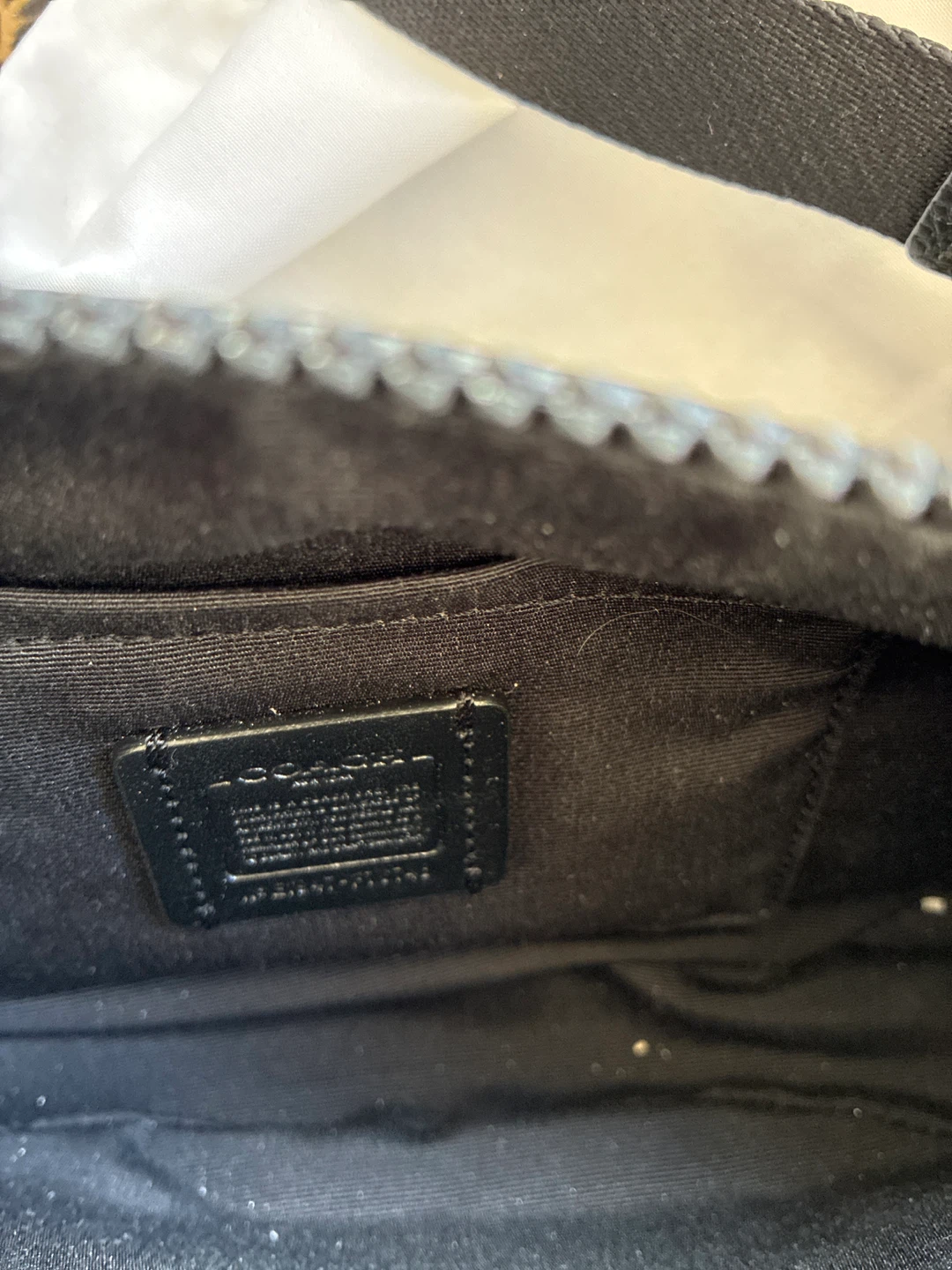 Black Leather Coach Belt Bag with Script Logo - photo 2
