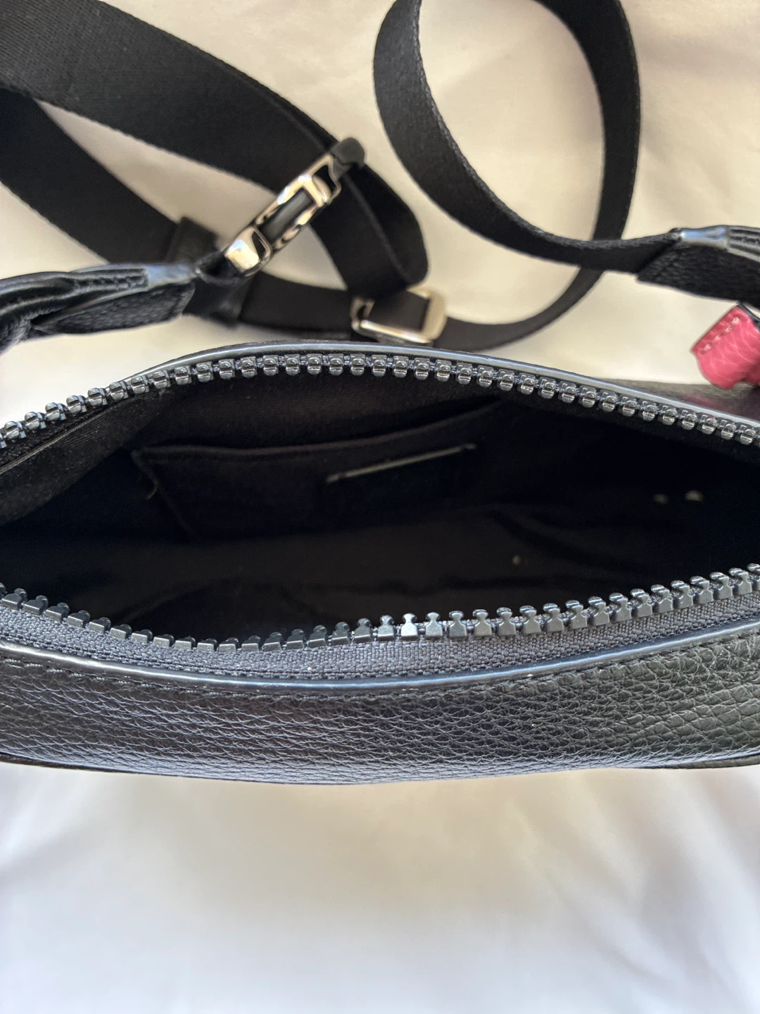 Black Leather Coach Belt Bag with Script Logo - photo 3