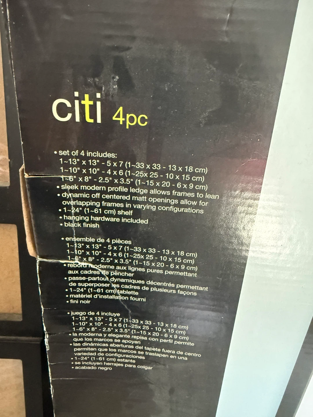Citi 4pc Picture Frame Set - Black - photo 2