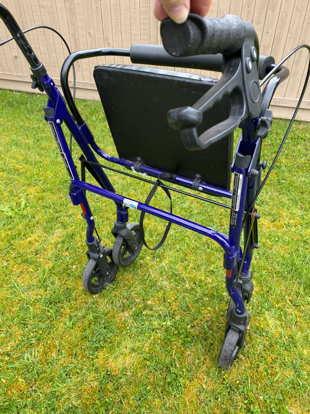 Blue 4-Wheel Walker with Seat - photo 3