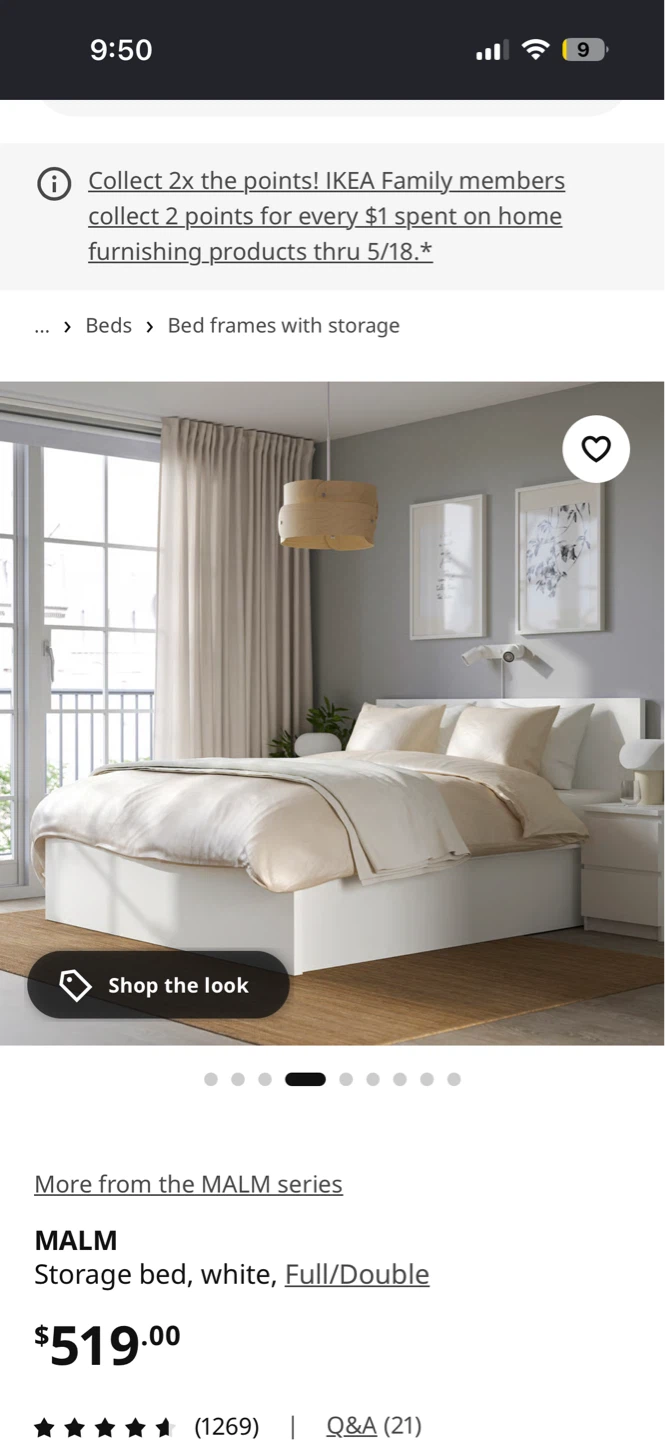 IKEA MALM Storage Bed Frame - White - photo 4