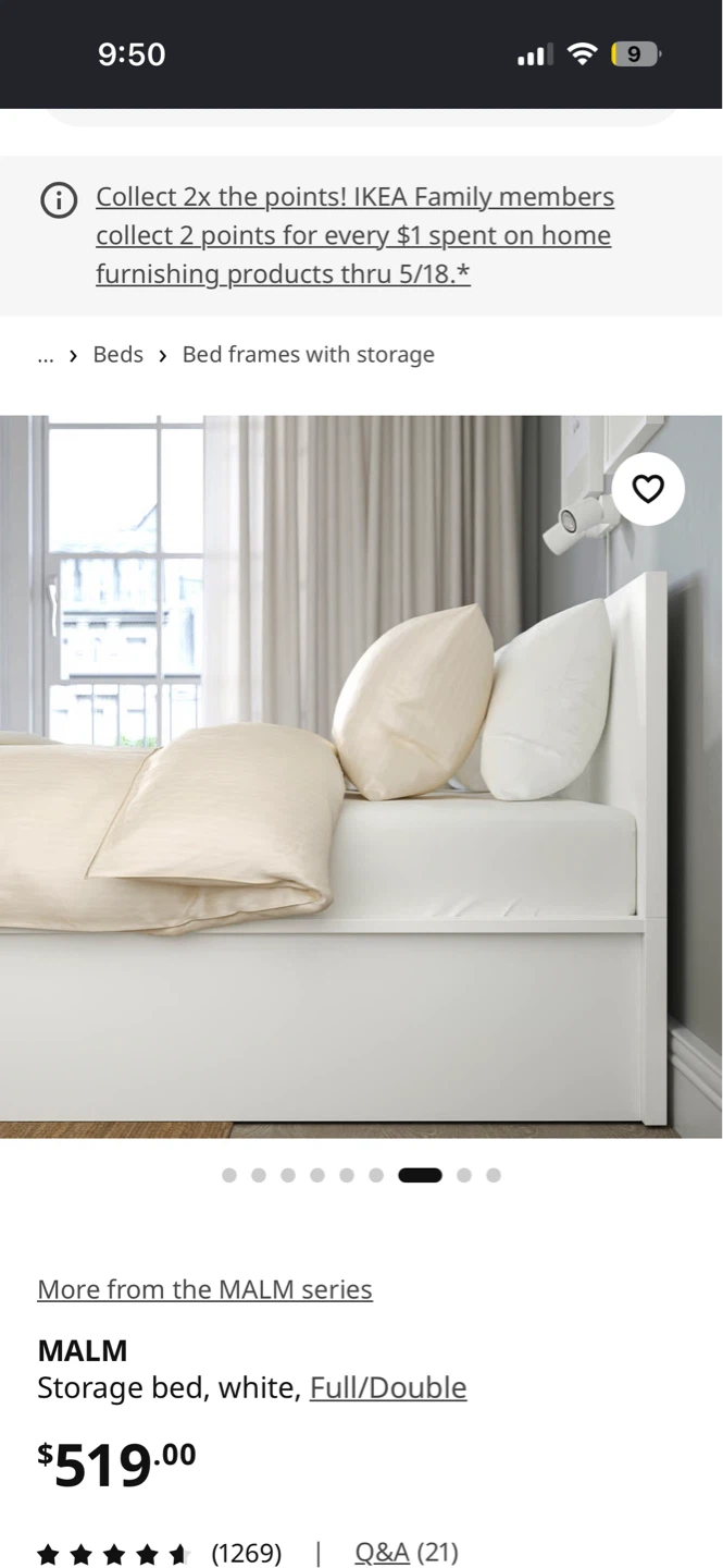 IKEA MALM Storage Bed Frame - White - photo 3