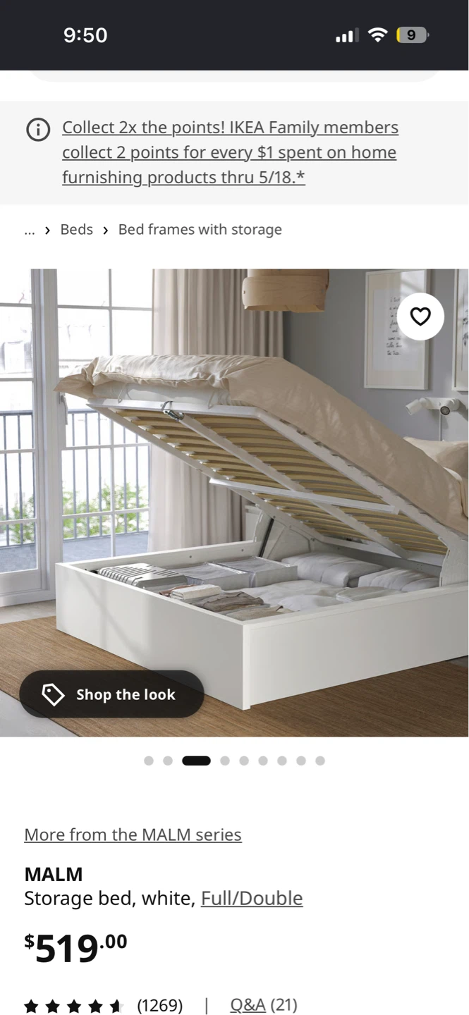 IKEA MALM Storage Bed Frame - White - photo 2