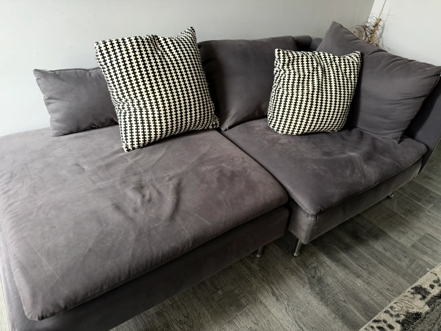 Grey Sectional Sofa with Chaise - photo 2