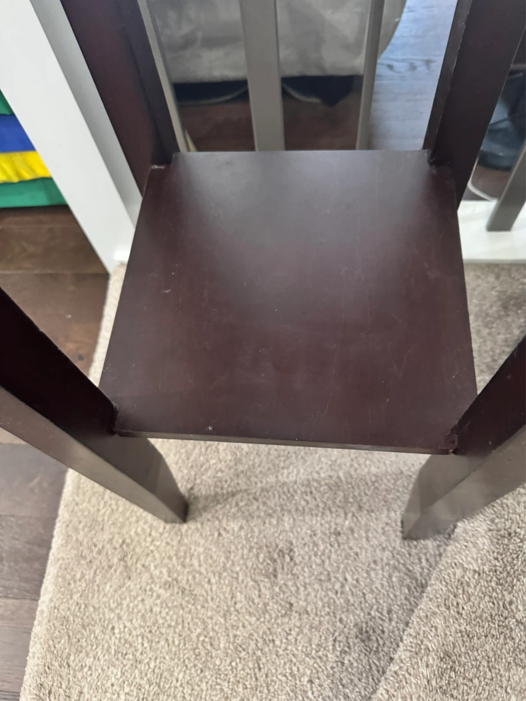 Dark Wood Accent Table with Glass Top - photo 3