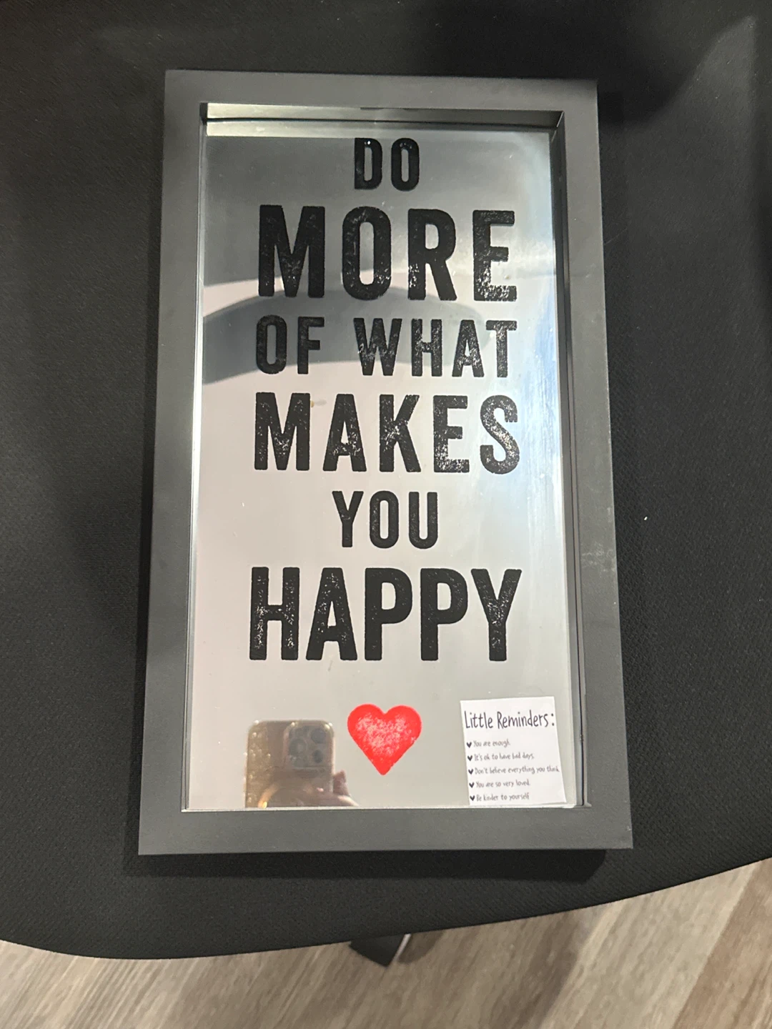 Decorative Framed Mirror with Inspirational Quote