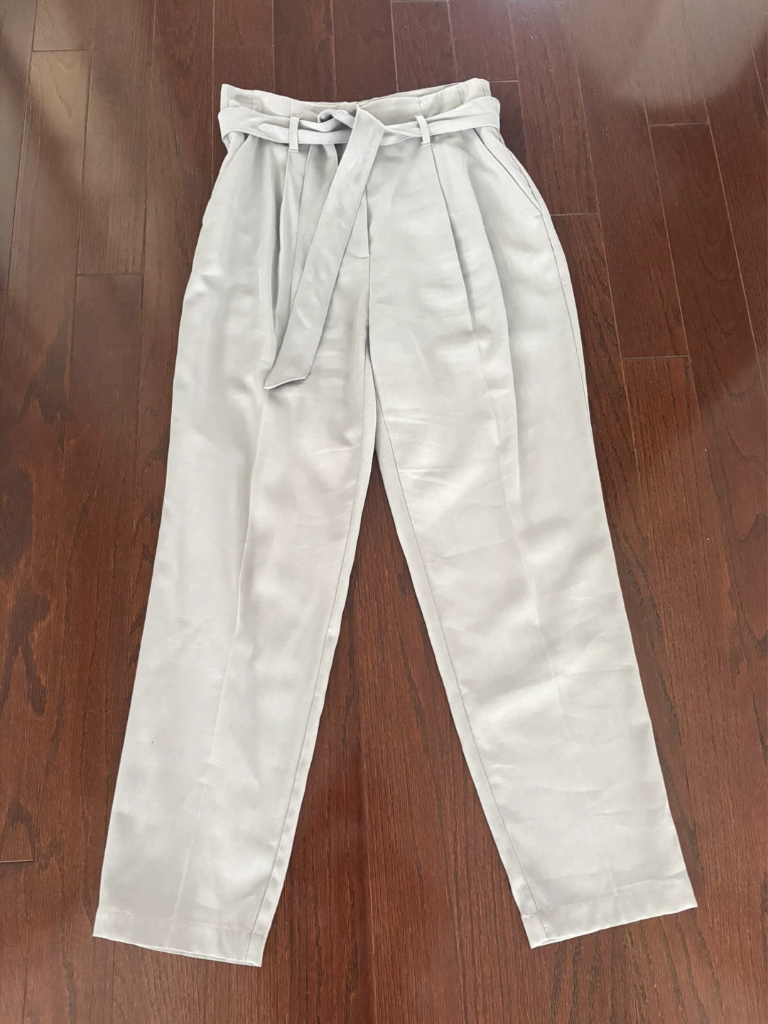 Dynamite Light Grey Paperbag Waist Pants