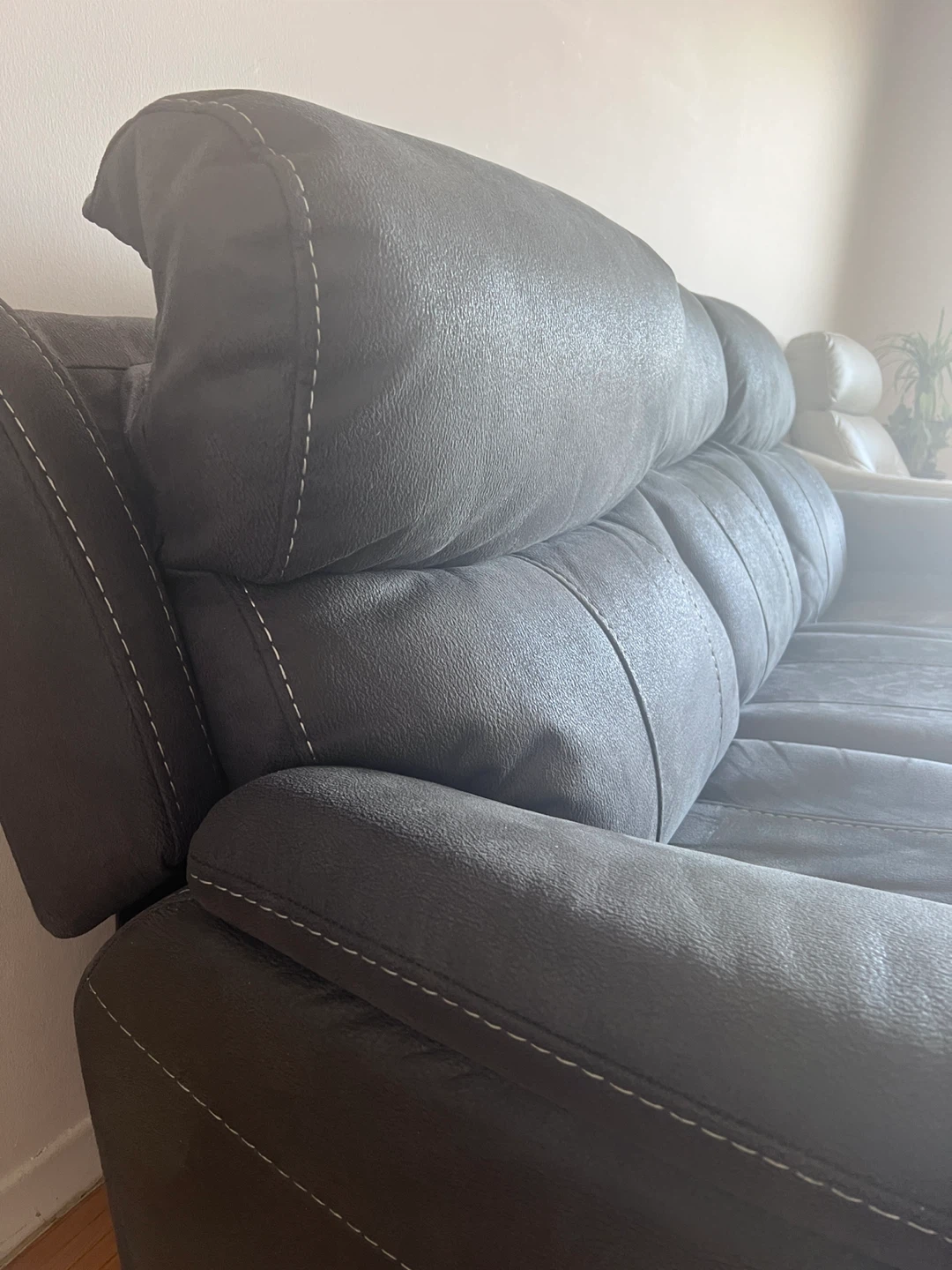 Dark Grey 3-Seater Reclining Sofa with USB Ports - photo 3