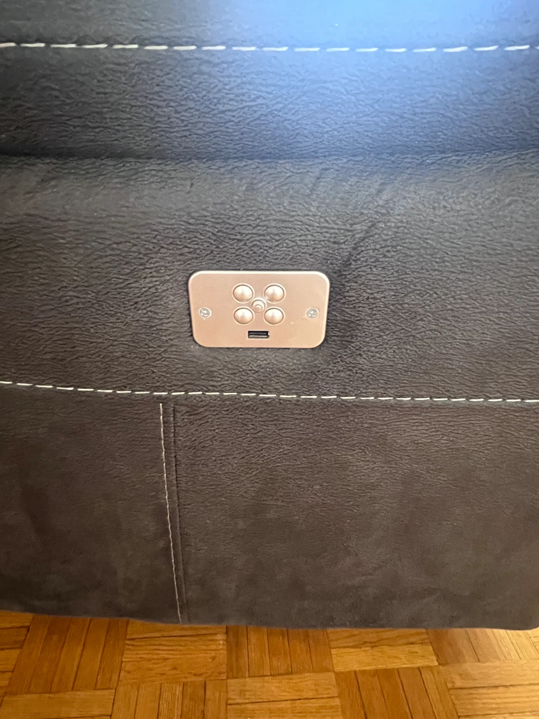 Dark Grey 3-Seater Reclining Sofa with USB Ports - photo 5