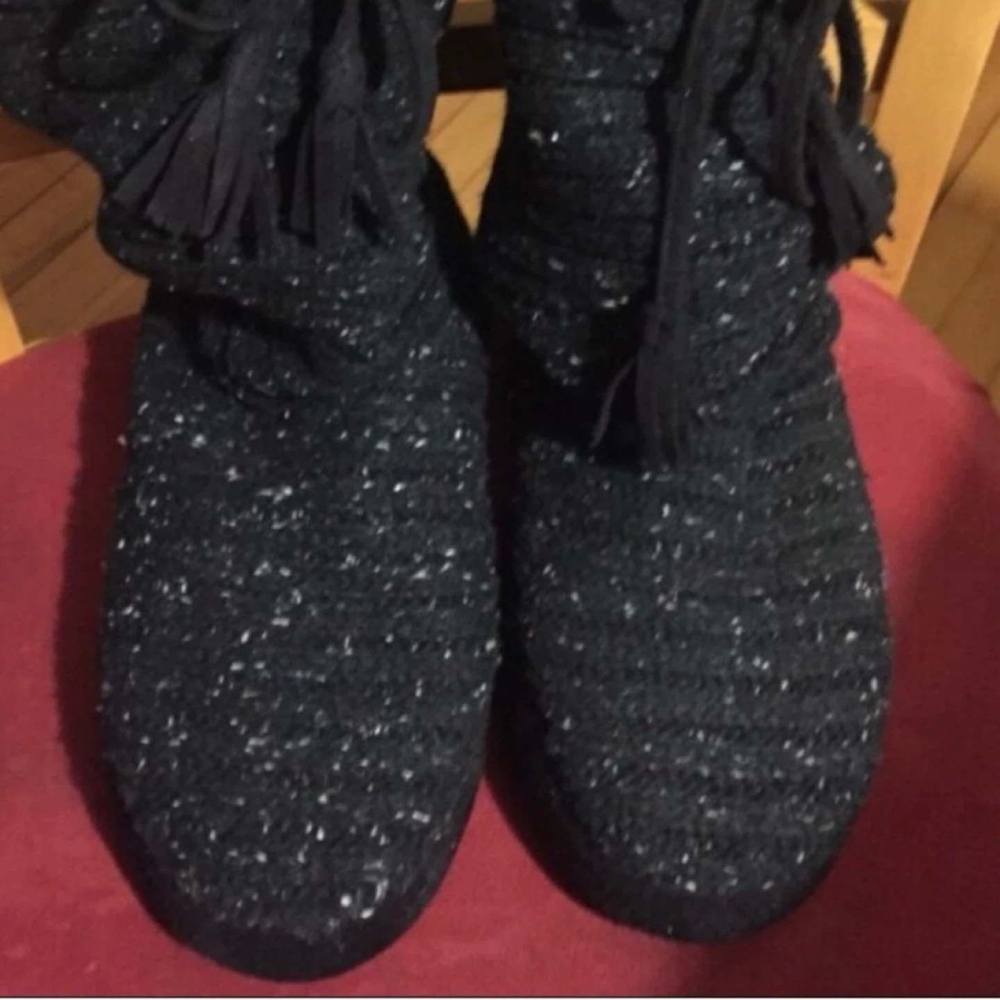 Muk Luks Black Speckled Knit Boots