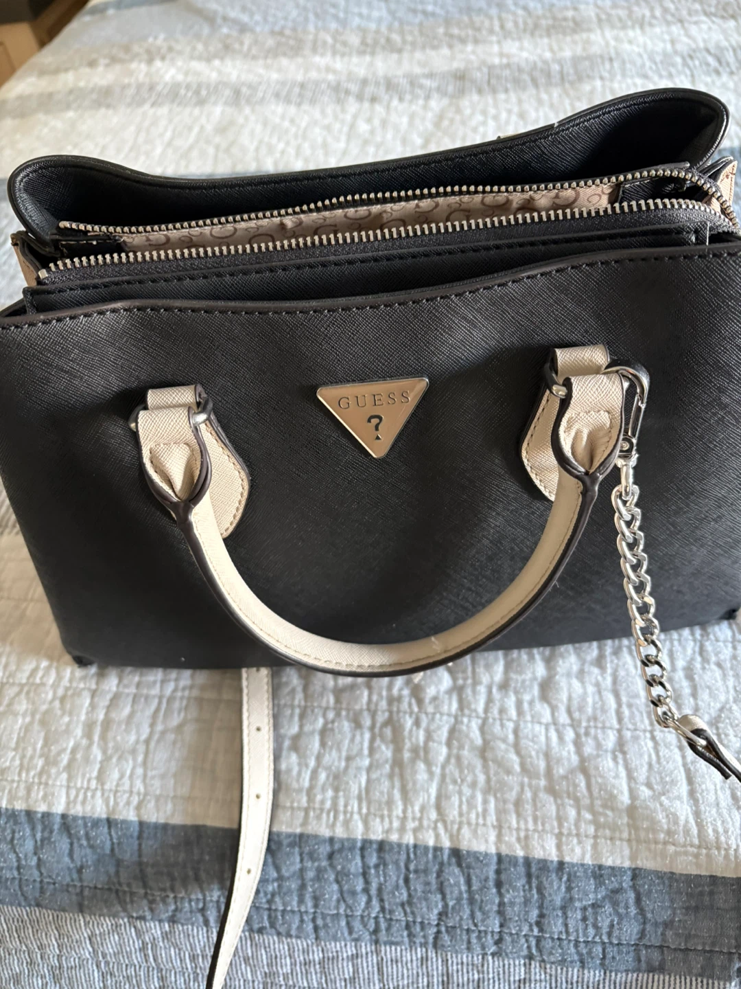 GUESS Black Faux Leather Handbag