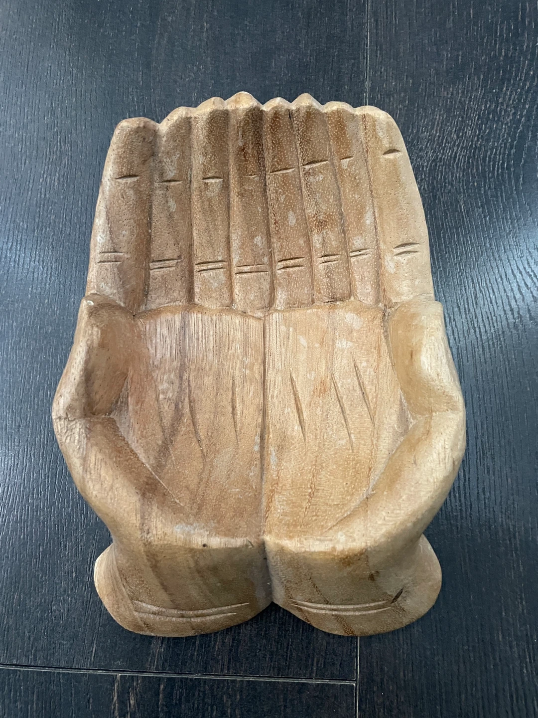 Wooden Hand-Shaped Trinket Dish