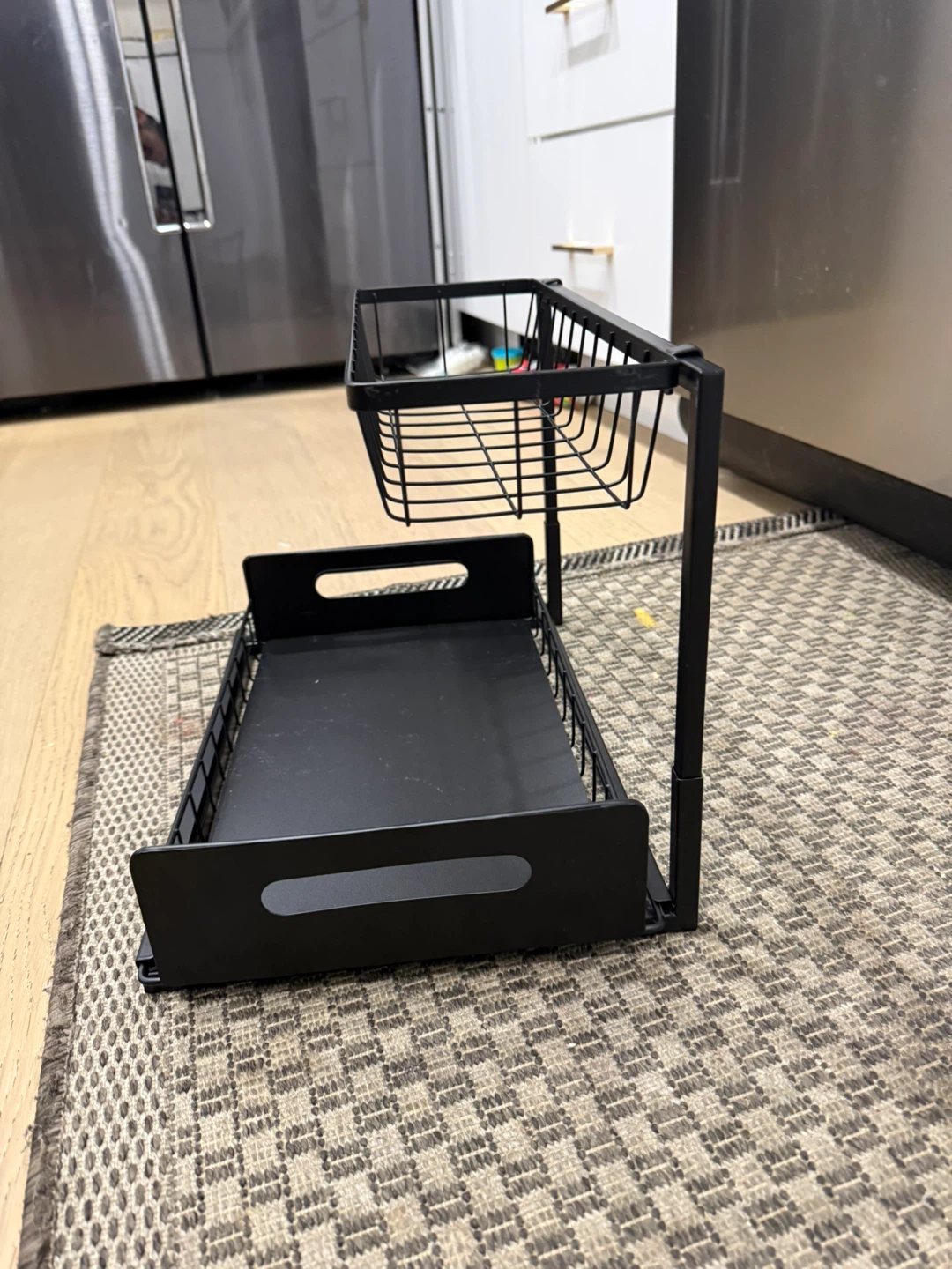 2-Tier Black Metal Storage Rack- pack of 2