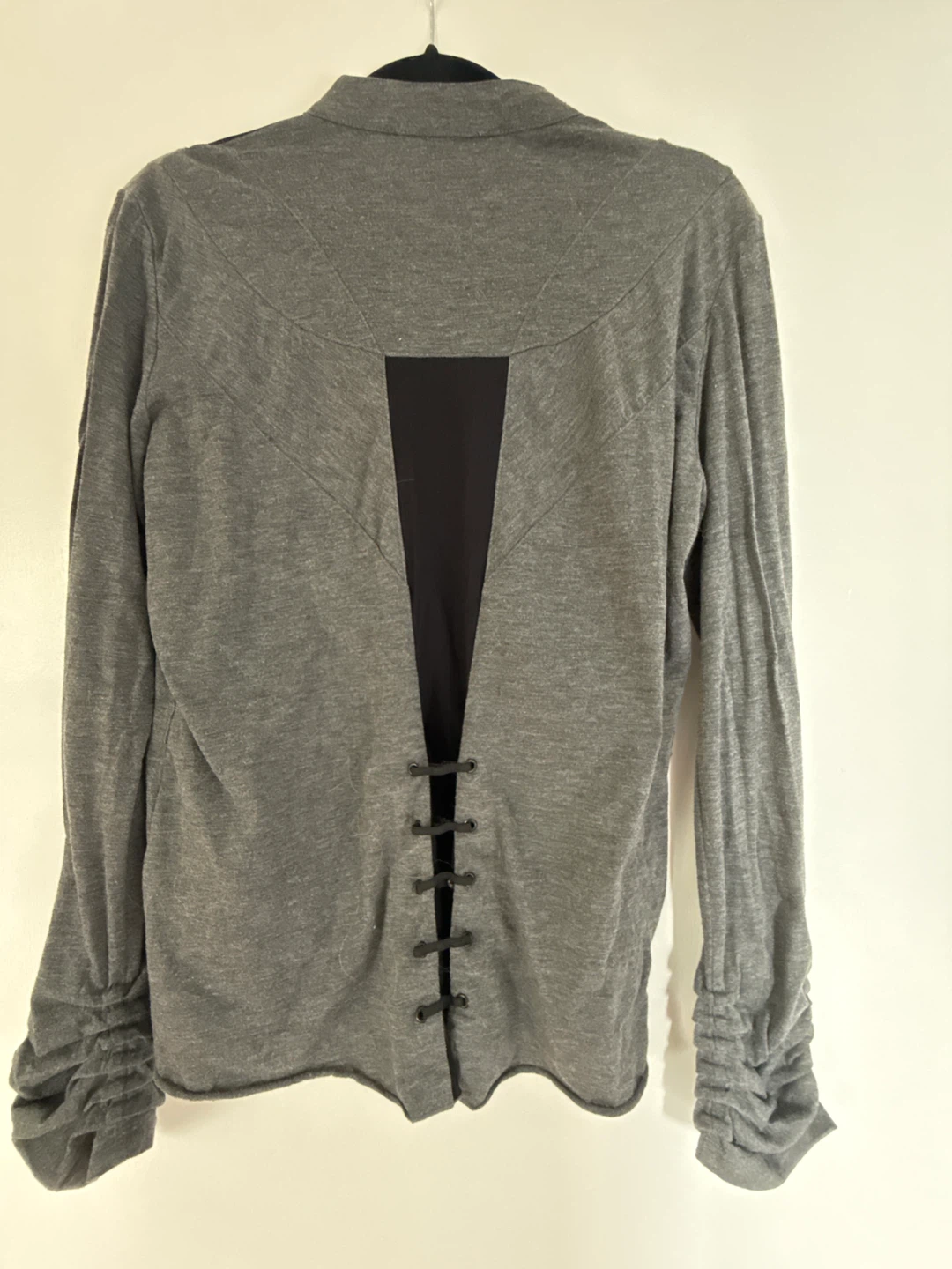 Unisex Grey & Black Long Sleeve Button-Up Shirt - photo 2