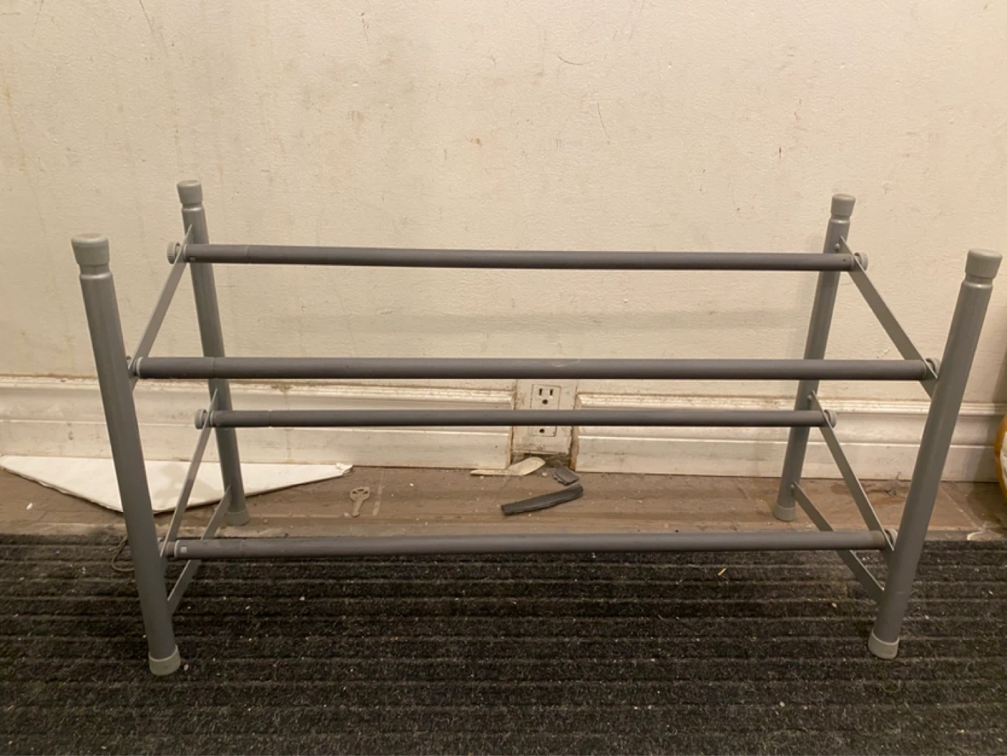 Grey 3-Tier Shoe Rack