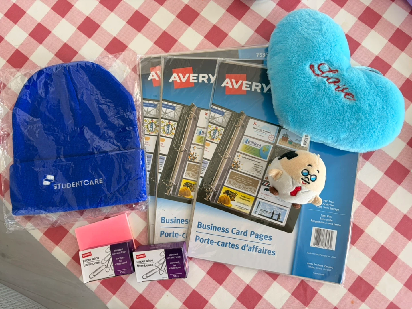 Plushies and Office Supplies