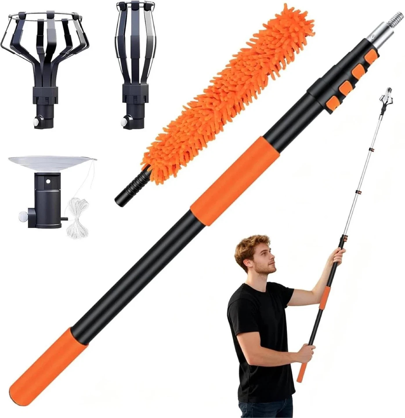 5-20FT Telescopic Bulb Changer Pole with Accessories