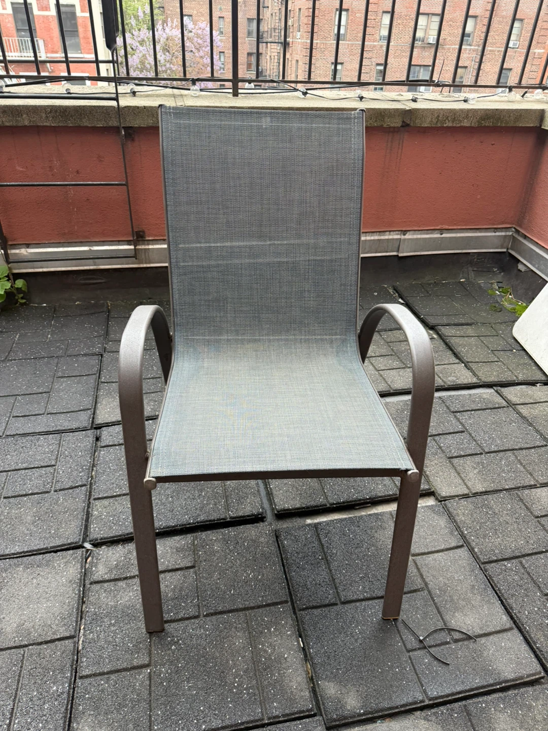 Gray Outdoor Patio Sling Chairs (Set of 4) - photo 2