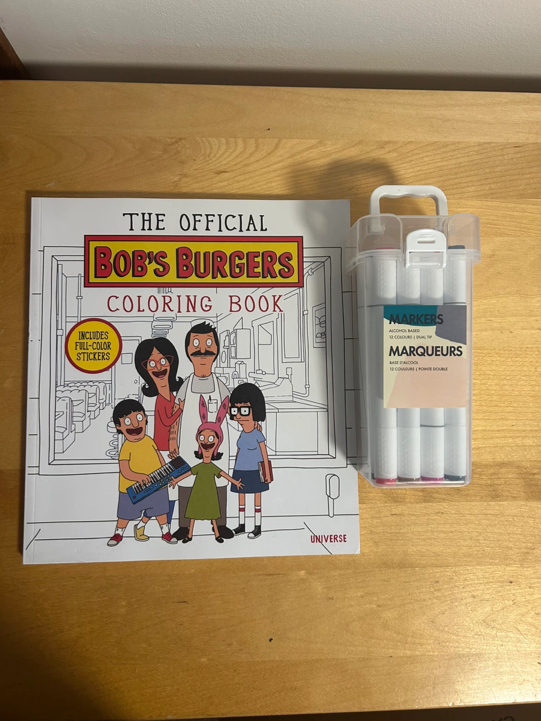 12-Piece Dual-Tip Marker Set & Bob's Burgers Coloring Book