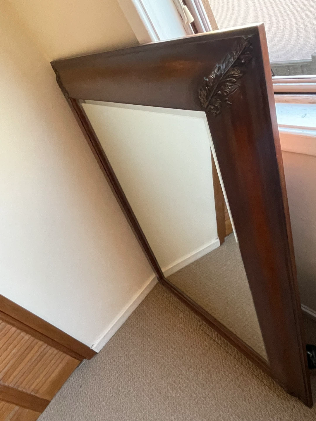 Dark Wood Framed Mirror - photo 3