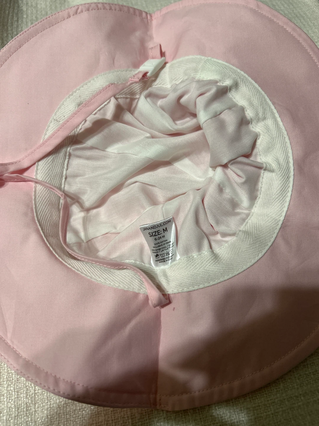 Brand New-Jan & Jul Pink Cotton Sun Hat - Medium - photo 3