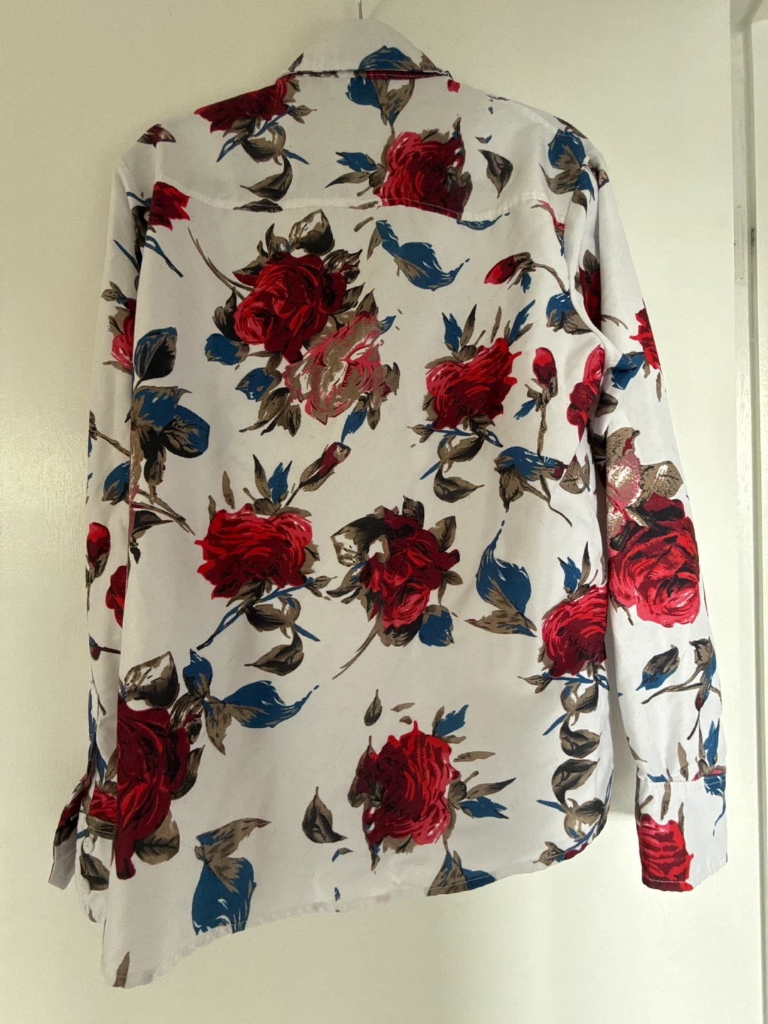 White Floral Button-Up Shirt - photo 2