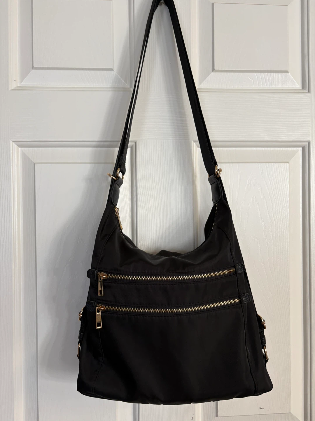 Sondra Roberts Black Nylon Shoulder Bag