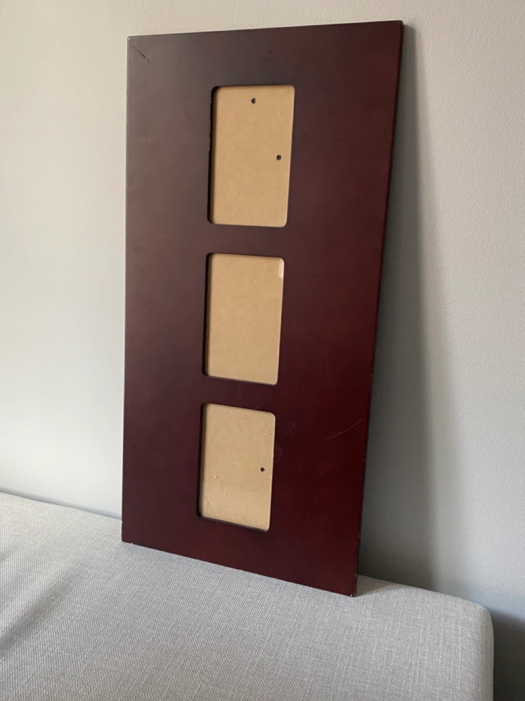 MCM Large Walnut 3-Opening Photo Frame