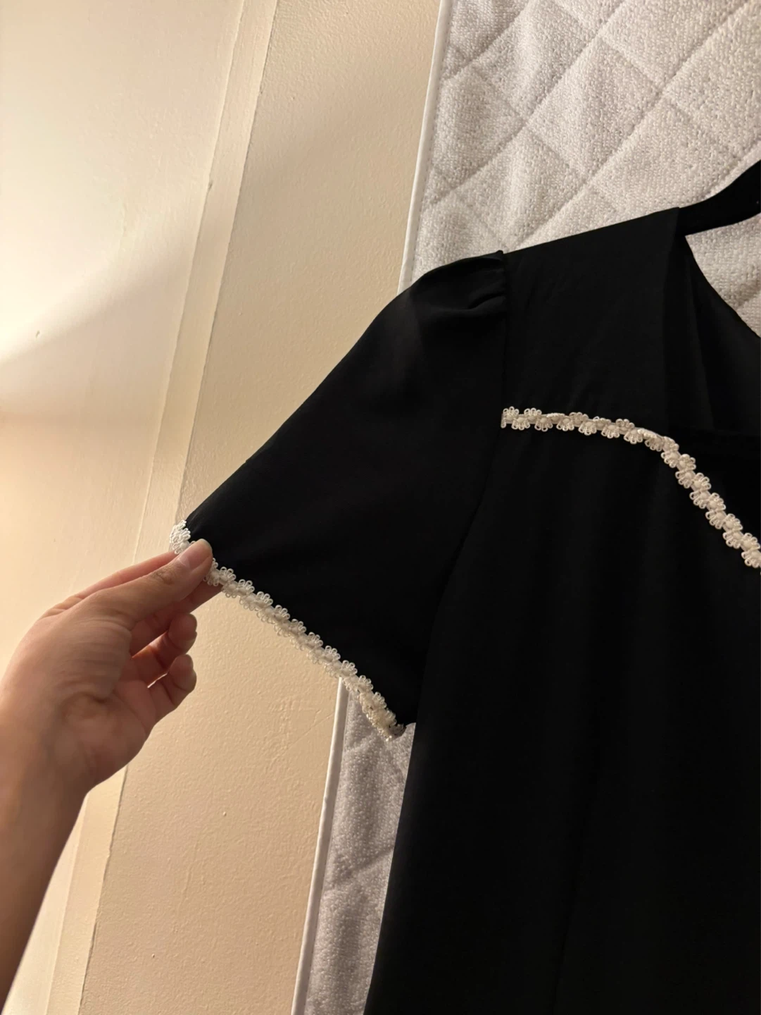 Summer Black Dress with White Trim - photo 3