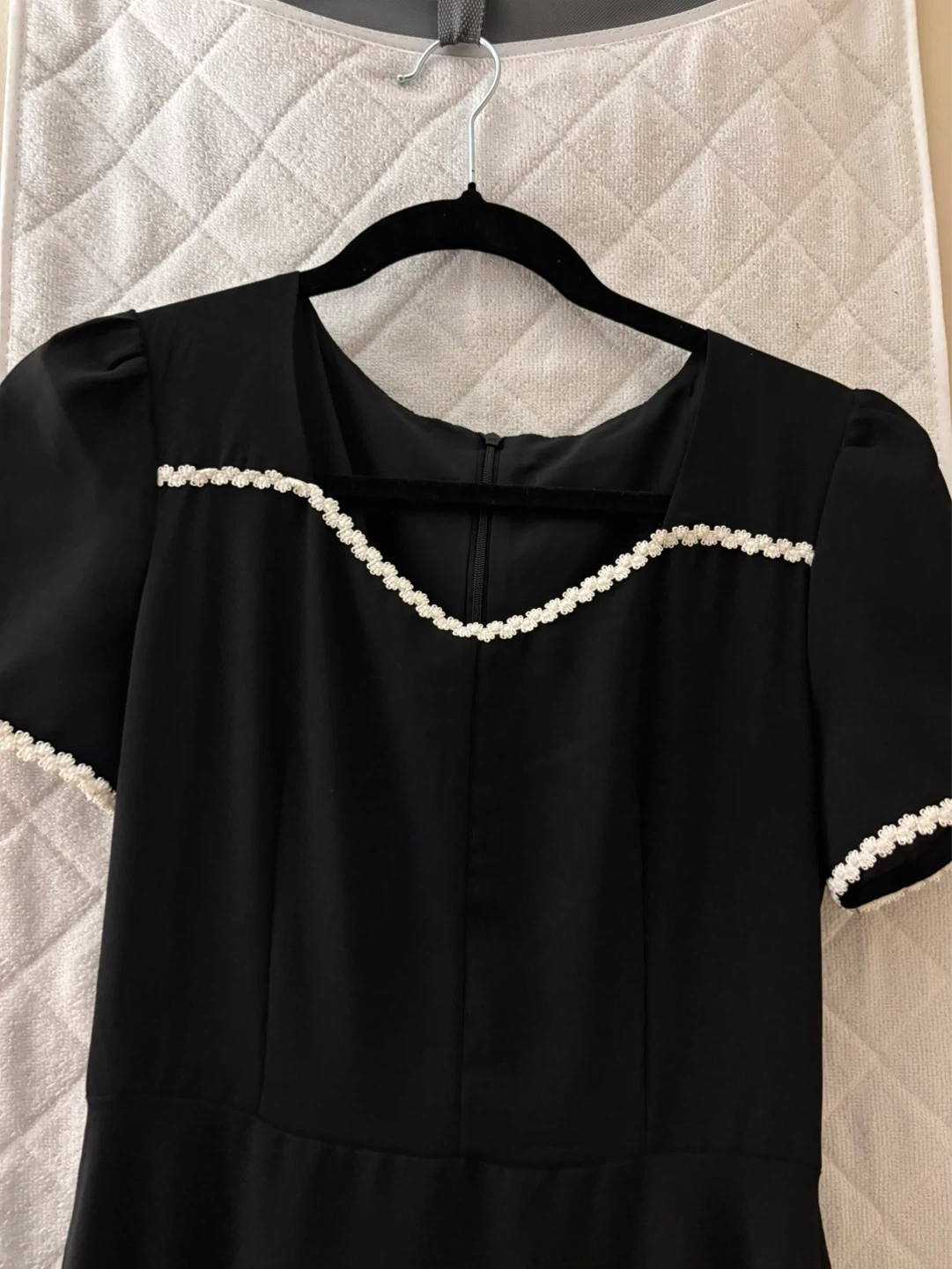 Summer Black Dress with White Trim - photo 2