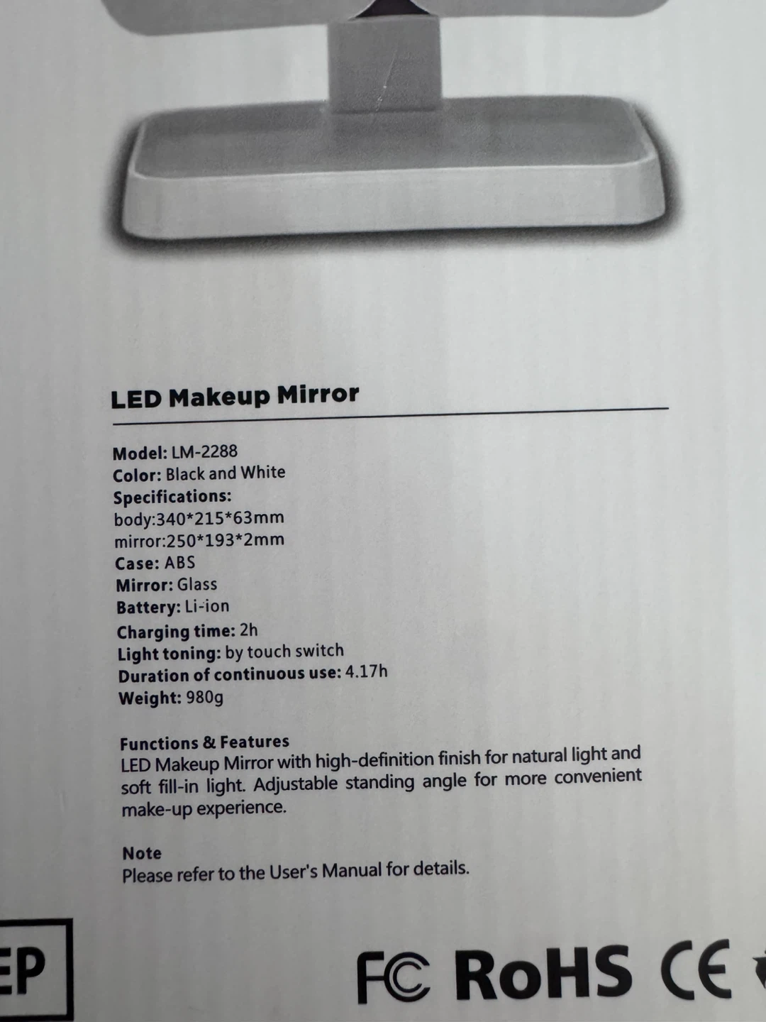 LED Lighted Makeup Mirror - photo 3
