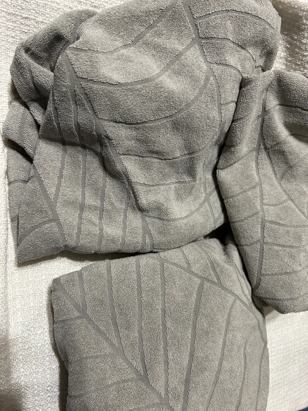 New-set of 3 Grey Leaf Pattern chairs Cover - photo 2