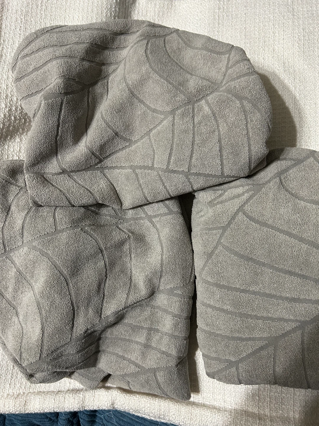 New-set of 3 Grey Leaf Pattern chairs Cover